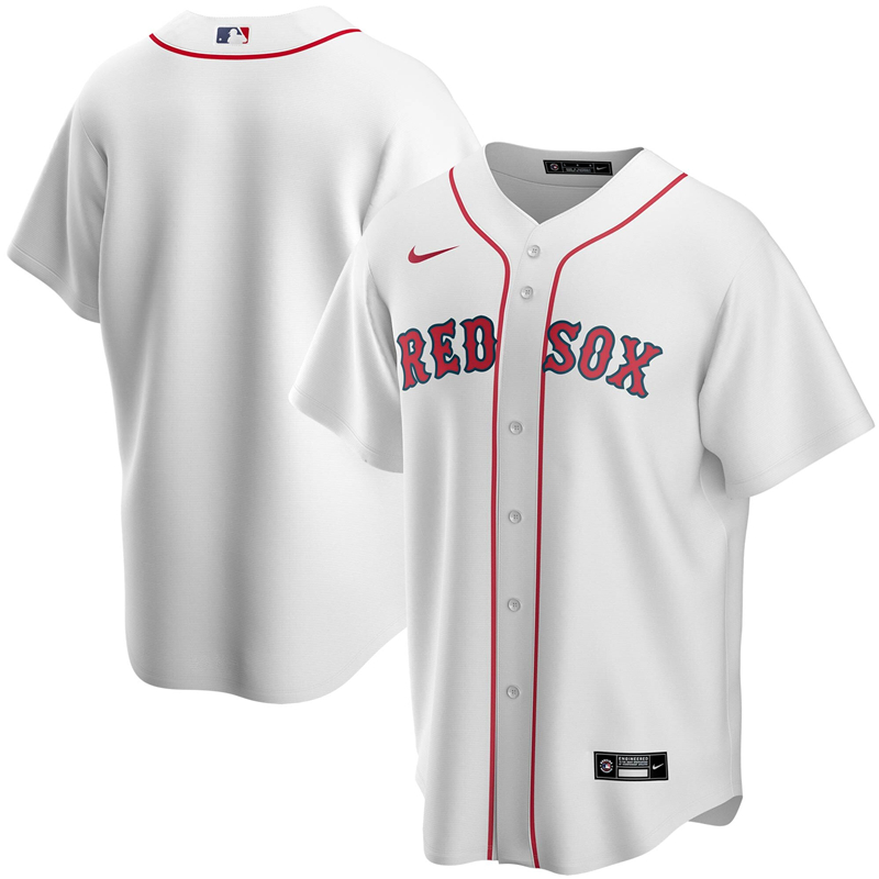 2020 MLB Men Boston Red Sox Nike White Home 2020 Replica Team Jersey 1